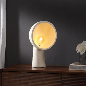 Claude 17.5" Contemporary Minimalist Resin Half-Globe Column LED Table Lamp